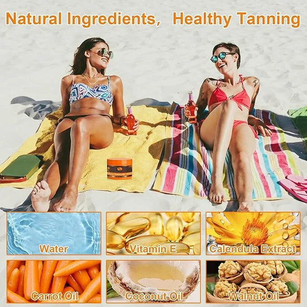 Intensive Tanning Gel SPF0 150 ml, Carrot Tanning Gel, Brown Tanning Gel, Natural Tanning Accelerator Cream Gel for Sunbed...