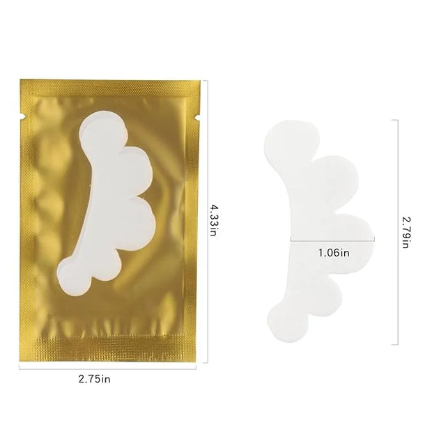 100 Pair Set Eye Gel Pads For Eyelash Extensions Lint Free Patches Beauty Tools (Gold) - Product Image
