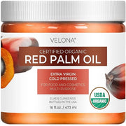 velona USDA Certified Organic Red Palm Oil 16 Fl Oz | Food and Cosmetic Grade | in jar | Extra Virgin, Cold Pressed | Skin...