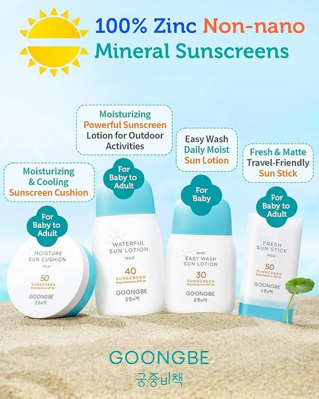 Baby Easy Wash Sun Lotion SPF 30 - Korean Moisturizing Zinc Oxide Mineral Sunscreen for Babies and Kids - Washes Off Easil...