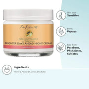 Sheamoisture Night Cream For Dull, Uneven Skin Papaya and Vitamin C Skin Care Moisturizer 2 oz - Product Image