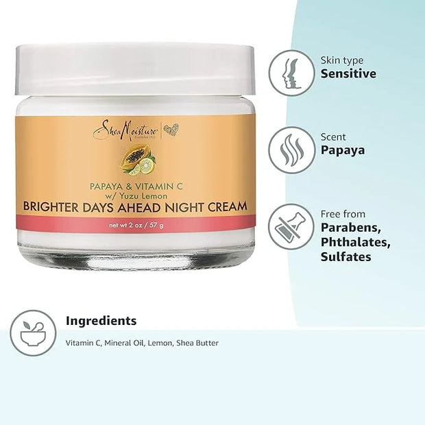 Sheamoisture Night Cream For Dull, Uneven Skin Papaya and Vitamin C Skin Care Moisturizer 2 oz - Product Image