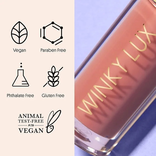 Winky Lux Very There Lip Oil, Hydrating Nude Pink Tint with Jojoba Oil, Non-Sticky Glossy Lip Oil, Tinted Pink Gloss for J...