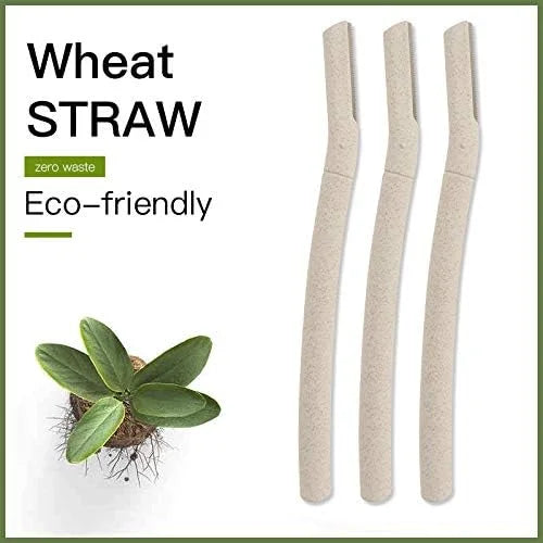 Biodegradable Zero Waste Eco Friendly Compostable 3 Pc Wheat Straw Face Dermaplaning Blade / Eyebrow Hair Trimmer / Shaver...