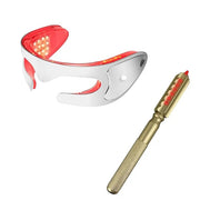 LED Red Light Therapy Eye Device, 3 Modes Red Light Eye Mask with Multi-Frequency Vibration + Red Light Therapy Massager S...