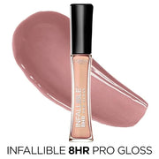 L’Oreal Paris Makeup Infallible 8 Hour Hydrating Lip Gloss, Petal, 0.21 Fl Oz - Product Image