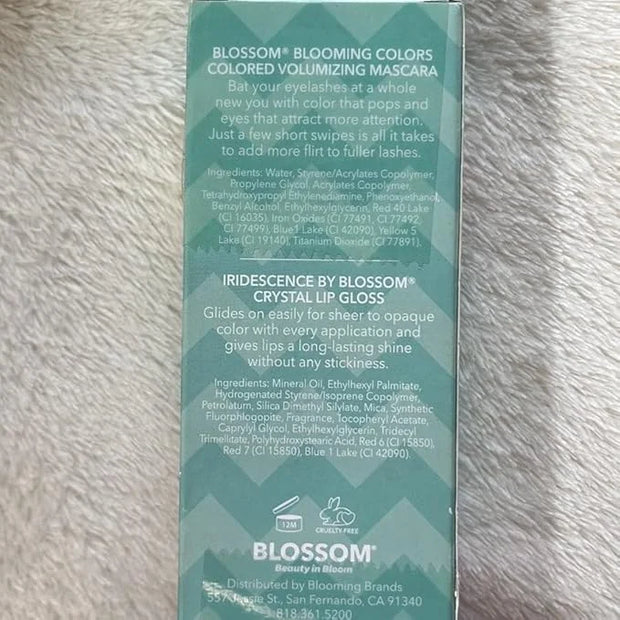 Blossom Liquid Volumizing Water Resistant Color Mascara, Iridescence Watermelon Flavored Glitter Shimmer Sparkle Crystal L...