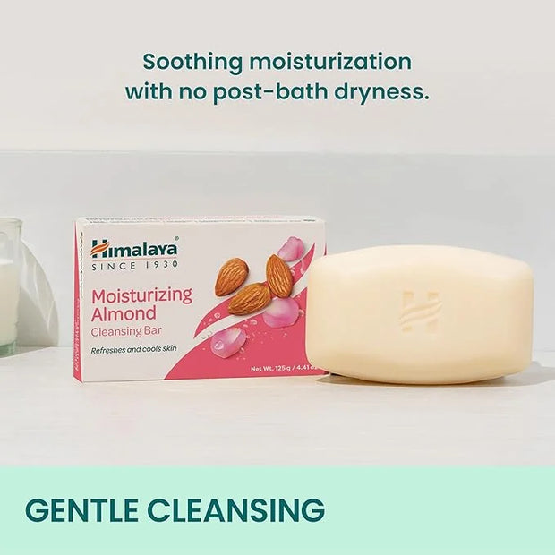 Himalaya Moisturizing Almond Cleansing Bar, Face and Body Soap for Soft Skin, 4.41 oz, 12 Pack - Product Image