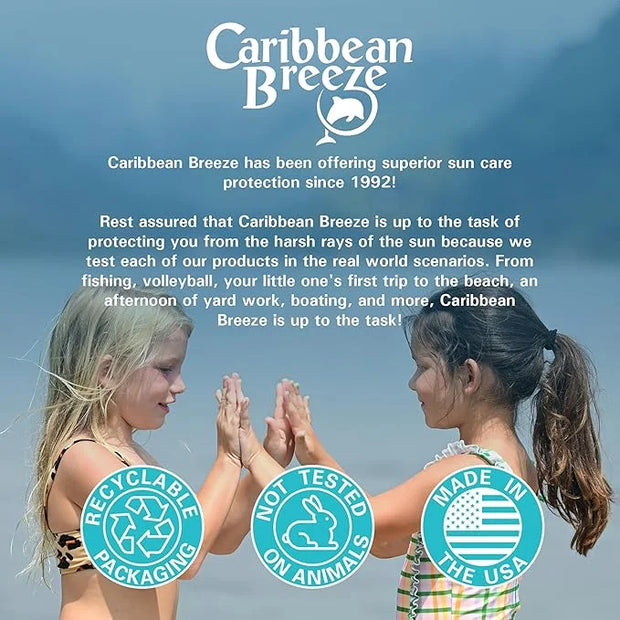 Caribbean Breeze Kids Sunscreen Spray SPF 50 Lotion, Mango Scent Lime Fragrance Tanning Sunscreen Spray On Sunscreen with ...