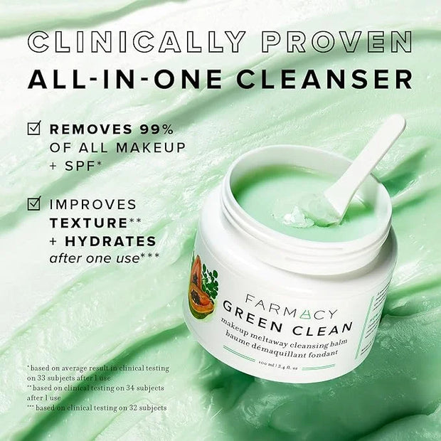 Farmacy Cleansing Balm Skin Care Set - Tea Harvest Travel Size Makeup Remover - Limited Edition Skincare Set Includes Warm...