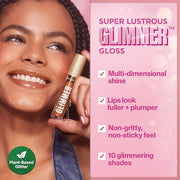 REVLON Super Lustrous Glimmer Gloss, Non-Sticky Lip Gloss, High-Shine Finish, Plant-Based Glitter, 003 Lavender Lust, 0.13...