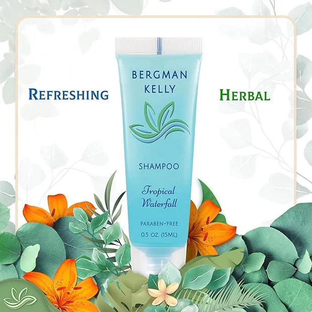 BERGMAN KELLY Rectangular Hotel Soap Bars, Shampoo & Conditioner 3-Pc Set (0.5 oz each, 150 pc, Tropical Waterfall), Delig...