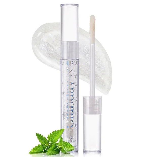 Jcoos Lip Gloss Lip Oil, Glitter Clear Lip Gloss, Purple Lip Gloss, Moisturizing, Shiny, Hydrating Lip Oil, Mint & Grapes ...