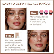 Erinde Natural Freckle Blush Makeup Kit - Liquid Freckle Pen & Fake Freckles Stamp Air Cushion & Powder Cushion Blush, Lon...