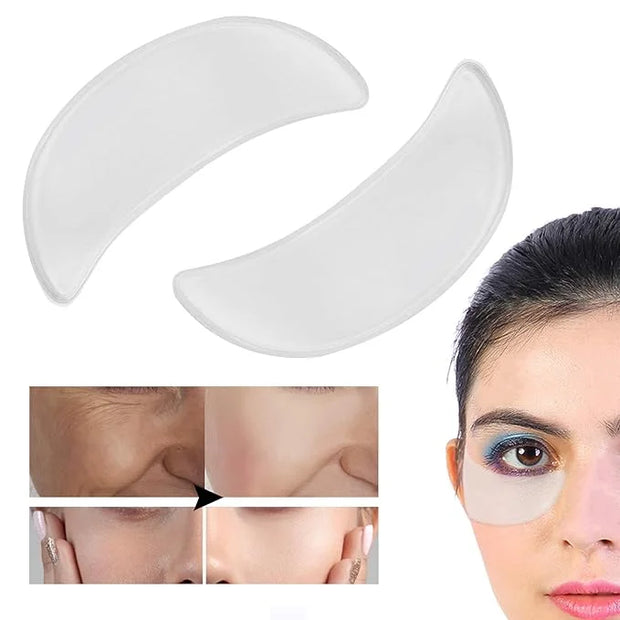 2Pcs Anti‑Wrinkle Face Eye Patch, Reusable Silicone Eye Pad Sticker for Face Caring - Product Image
