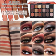 Prism Makeup Matte Eyeshadow Palette Pro 18 Colors Pigmented Shimmer Glitter Eye Shadow Palette, Long Lasting Waterproof S...