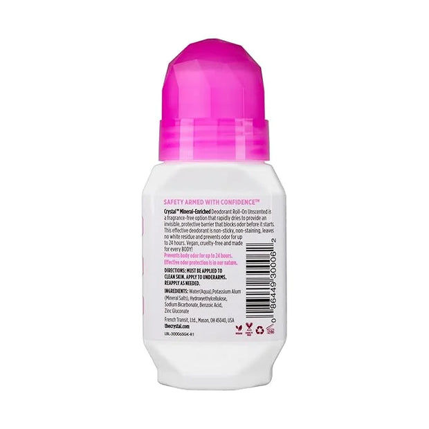 CRYSTAL BODY DEODORANT Roll-On - Unscented Susan G Komen (2.25 fl oz) - 3 Pack - Packaging May Vary - Product Image