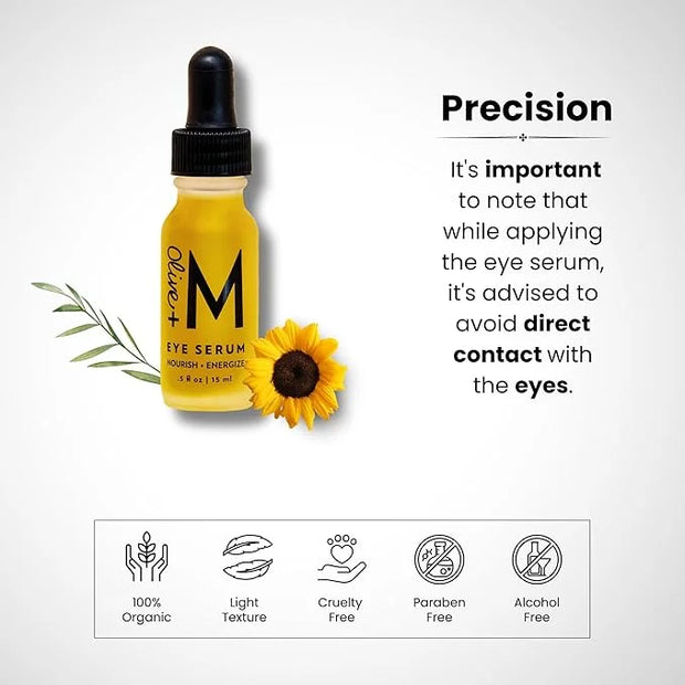 Organic Eye Oil Serum, Under Eye Brightener, Under Eye Serum for Eye Bags, Puffy Eyes Treatment, Dark Circles Under Eye Tr...