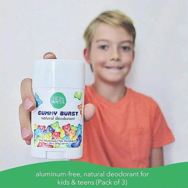 Fresh Monster Natural Deodorant for Kids and Teens I Aluminum-Free, Paraben-Free and Hypoallergenic I Dermatologist Tested...