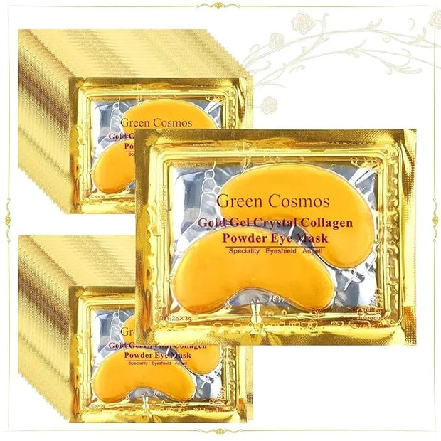 Green Cosmos. 30 Pairs 24k Gold Under Eye Patches, Gold Crystal Collagen Eye Mask, Dark Circles Treatments, Removes Under ...