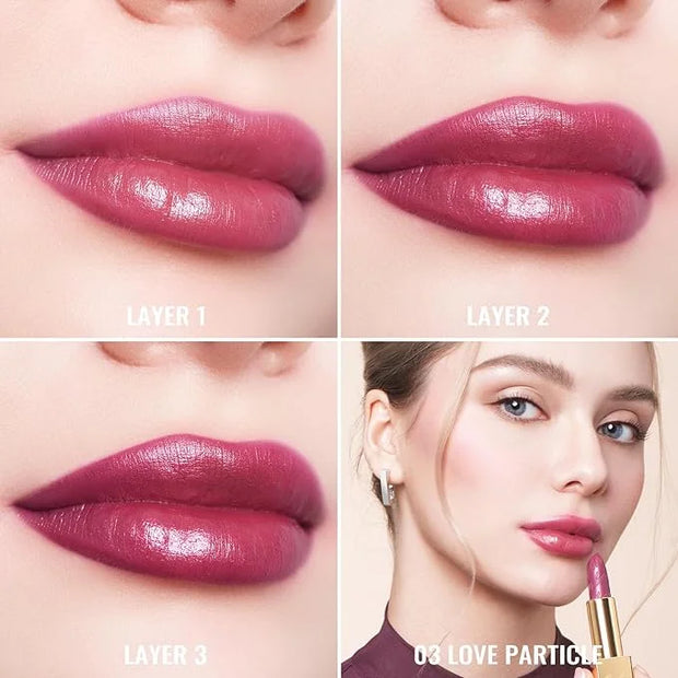 Oulac Burgundy Lipstick for Women with Metallic 3D Shine Lightweight Hydrating Formula, High Impact Lip Color, Vegan Beaut...