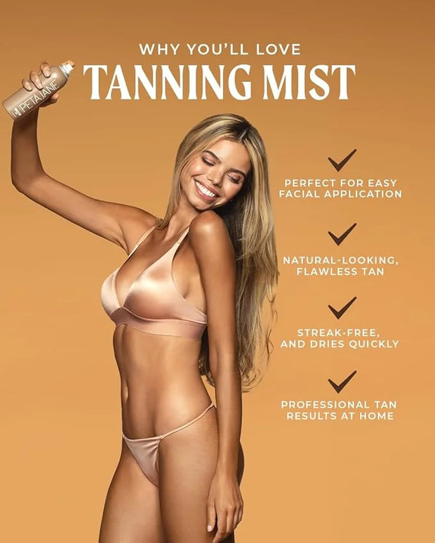Natural Sunless Tanning Mist 7oz - Organically Derived Self-Tanner Spray, Lightweight & Non-Sticky, Streak-Free Glow, For ...
