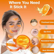 Vitamin C Eye Patches 2-Pack 120 PCS, Improving Skin Tone, Reducing Dark Circles and Refreshing, Collagen Eye Mask for Puf...