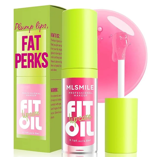 4 Colors Fat Oil Lip Gloss, Lip Oil Lip Glaze Hydrating Lip Glow Oil Big Brush Head Moisturizing Lip Gloss, Shiny Transpar...