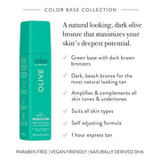Minetan Olive Self Tan Foam | Color Base Collection - Dark Olive Bronze Finish, 1 Hour Express, Face & Body Fake Tanner, C...