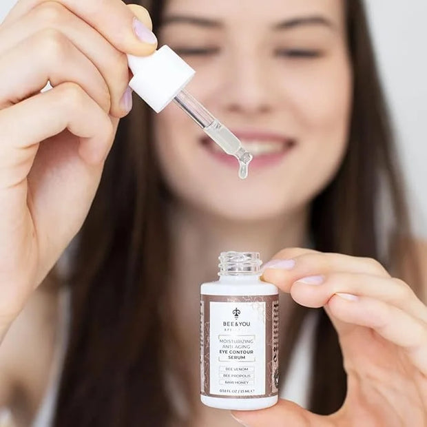BEE and YOU Eye Serum, Anti Aging, Anti Wrinkle Serum 100% Natural with Bee Venom, Propolis Extract, Raw Honey, Hyaluronic...