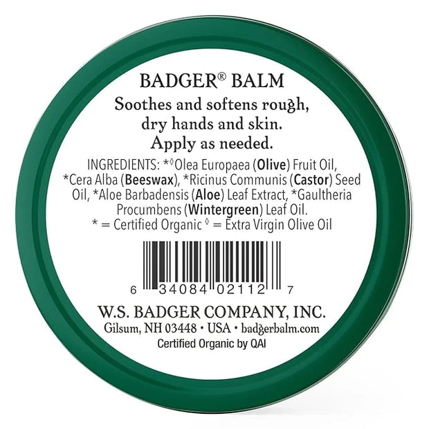 Badger - Hardworking Hands Healing, Aloe Vera & Wintergreen, Working Hand Balm, for Dry Hands, Moisturizer Balm, Certified...