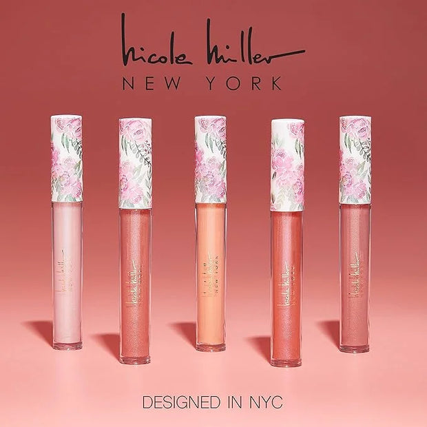 Nicole Miller Lip Gloss Collection Shimmery Glosses for Women and Girls Long Lasting Color Set with Rich Varied Colors, Fl...