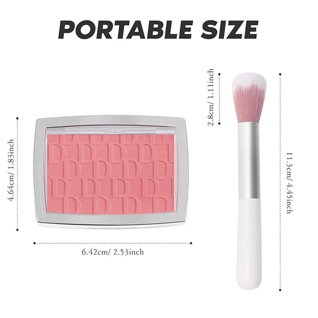 Rosewood Blush Powder Blush for Cheeks with Brush, Matte Blush Palette Blush Powder Face Blusher, Natural Blendable Formul...