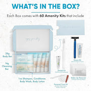 Aqua Organics Amenity & Accessory Kit | 1 oz Shampoo, Conditioner, Lotion, Body Wash, Body Bar, Cleansing Bar, Shave & Den...