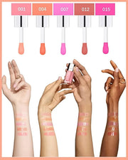 Hydrating Plumping Lip Glow Oil,Tinted Lip Gloss Lip Stain,Glow Reviver Lip Oil,Long Lasting Moisturizing Clear Lip Plumpi...
