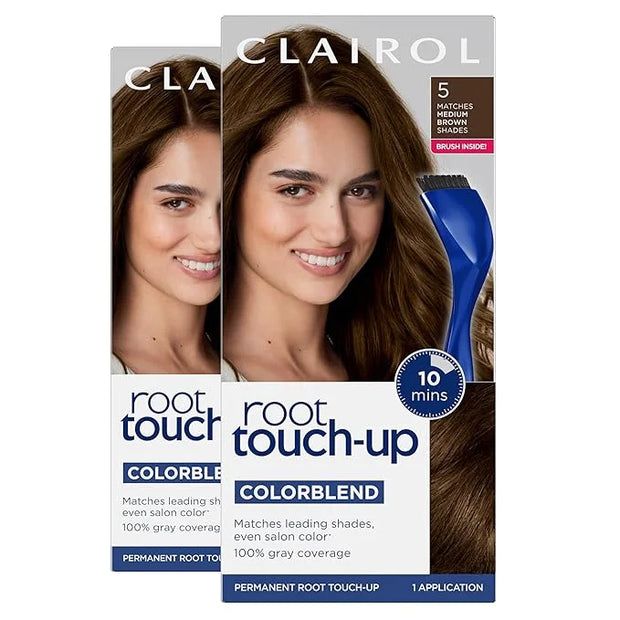 Clairol Root Touch-Up by Nice'n Easy Permanent Hair Dye, 5 Medium Brown Hair Color, Pack of 2 - Product Image