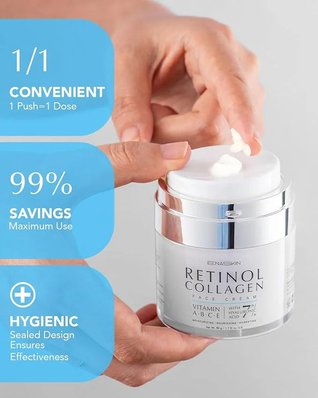 EnaSkin Retinol Collagen Face Moisturizer: Anti Aging & Wrinkle Repair Cream for Women - 7% Hyaluronic Acid Boost Hydratio...