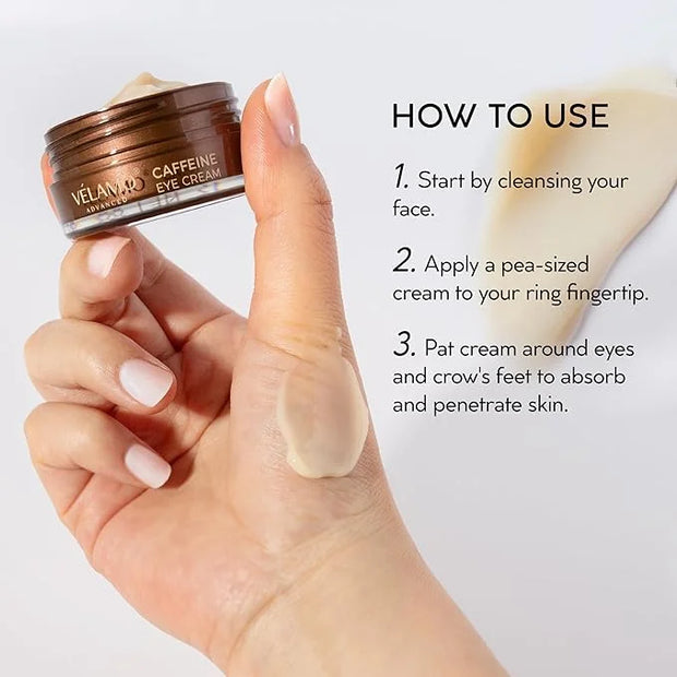 Caffeine Eye Cream for Dark Circles: Under Eye Serum for Puffiness Bags Wrinkles Fine Lines - Anti Aging Firming Tightenin...