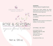 Rosewater Glycerin Mist Toner Bulk Spray Facial Body Floral Cleanser Pure Rose Hydrosol and Vegetable Glycerine Moisturizi...
