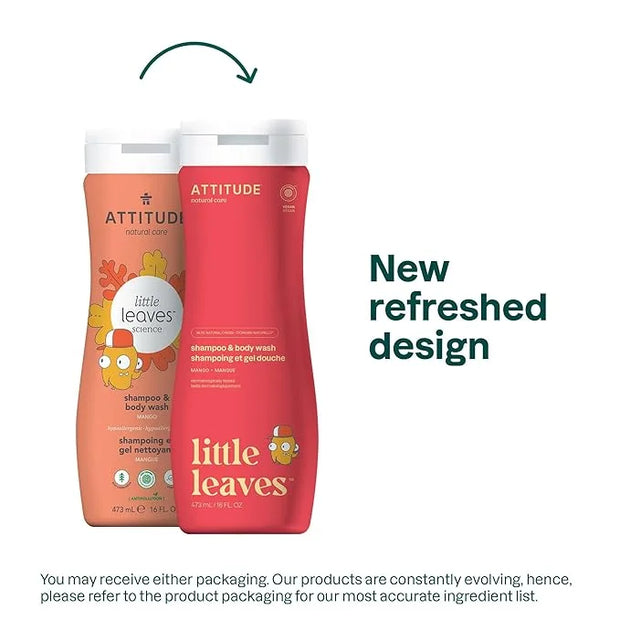 ATTITUDE Shampoo and Body Wash for Kids, EWG Verified Hair and Body Cleanser, Dermatologically Tested Soap, Plant and Mine...
