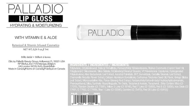 Palladio Lip Gloss, Non-Sticky Lip Gloss, Contains Vitamin E and Aloe, Offers Intense Color and Moisturization, Minimizes ...