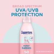 Coppertone WaterBabies Baby Sunscreen Spray SPF 50 (6 Oz) + Pure and Simple Baby Sunscreen Stick SPF 50, Tear Free (0.49 O...