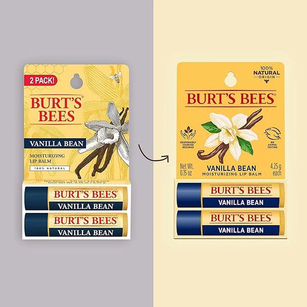 Burt's Bees Lip Balm - Vanilla Bean, Lip Moisturizer With Responsibly Sourced Beeswax, Tint-Free, Natural Origin Condition...