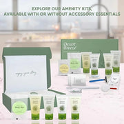 Amenity Kit | Boxed Hotel Toiletries Bulk Set | 1 oz Shampoo, Conditioner, Lotion, Body Wash & Body Bar Soap | 1 Set per C...