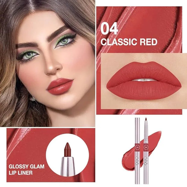 evpct Silky Smooth Lip Liner Pencil Retractable, Ruby Red Lip Liner Creamy Long-Lasting Formula for Precision Contouring M...