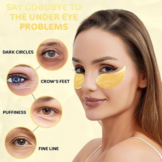 AMY'S DIARY 24K Gold Eye Mask Under Eye Patches (30 Pairs)- Puffy Eyes & Dark Circles Treatments,Reduce Under Eye Bags and...