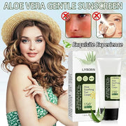 2PCS Matte Aloe Vera Sunscreen SPF 50+ PA+++ for Body & Face,Hydrating Long Lasting Moisturizing Aloe Sun Cream for Men & ...