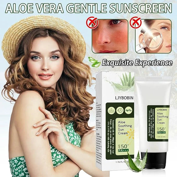 2PCS Matte Aloe Vera Sunscreen SPF 50+ PA+++ for Body & Face,Hydrating Long Lasting Moisturizing Aloe Sun Cream for Men & ...