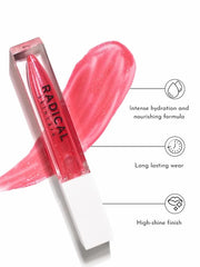 Radical Skincare Lip Luster Hyaluronic Infused Rose Lip Gloss – High Shine, Hydrating Formula for Soft, Radiant Lips | Cru...