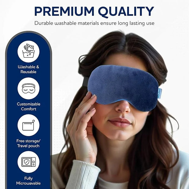 Microwavable & Freezable Hydro Beads Eye Mask - Warm & Cold Therapy for Dry Eyes, Styes, Blepharitis & Sinus Relief - Prod...